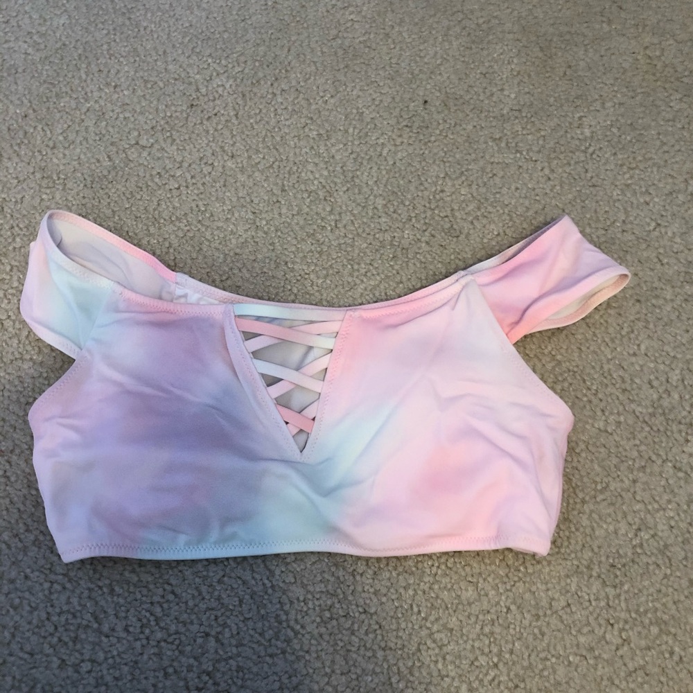 PINK tie dye bikini top